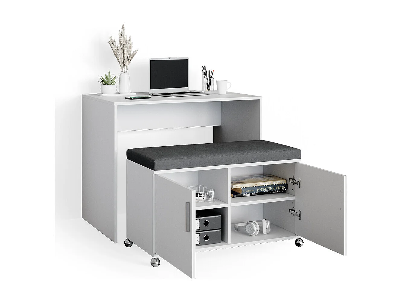 Bureau blanc 93.2x60x76.2 flona
