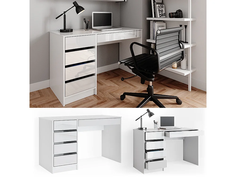 Schreibtisch weiß 55x120x75 sherry