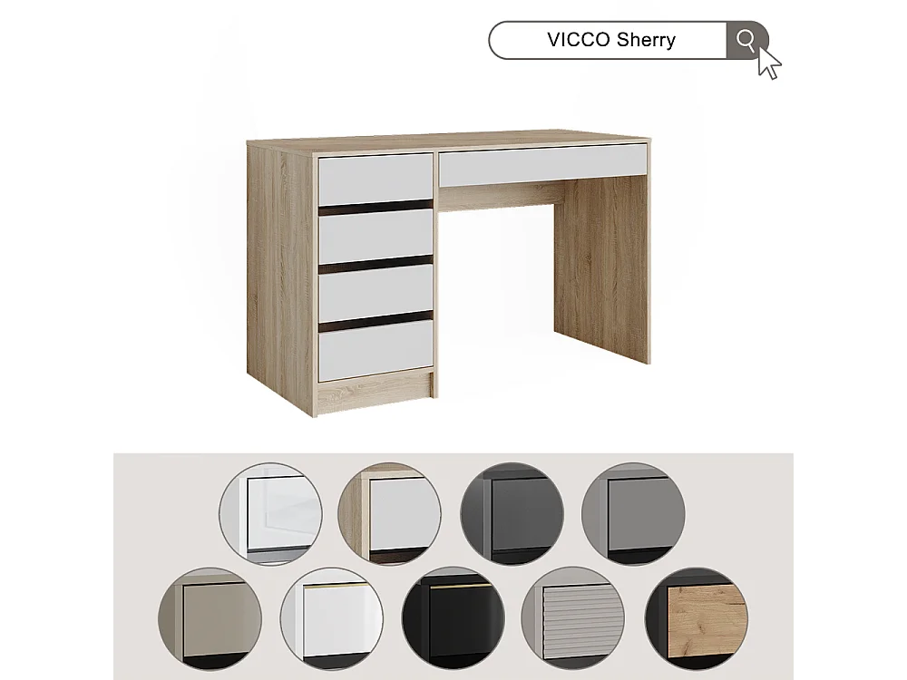 Bureau blanc 55x120x75 sherry