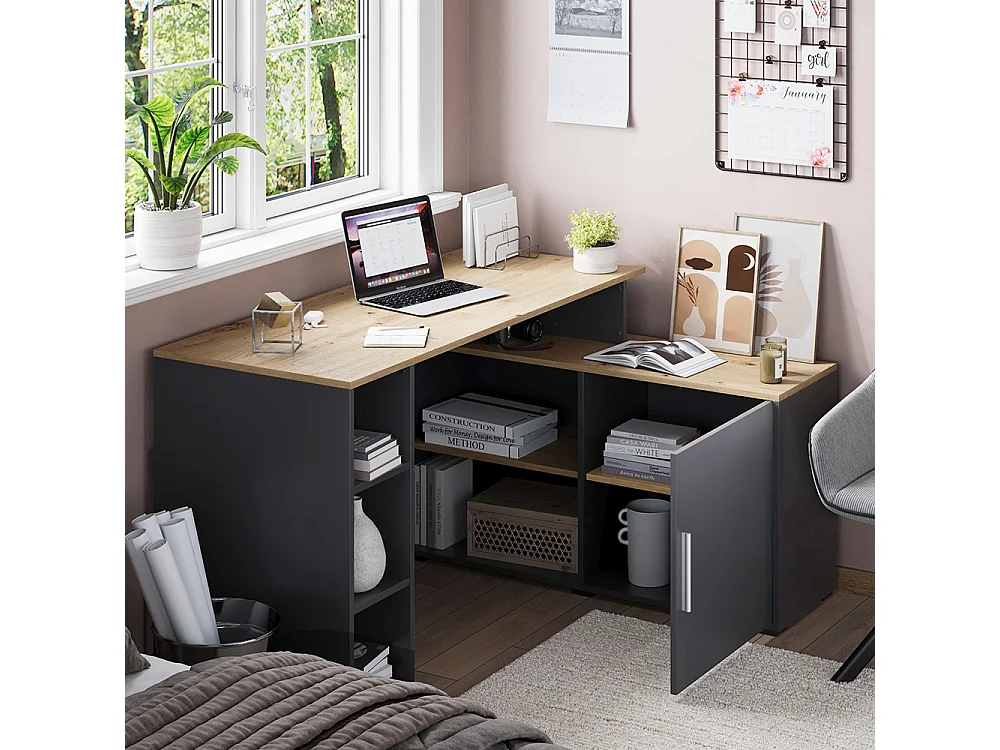 Bureau dangle anthracite/artisan 135x110x75.5 rudy
