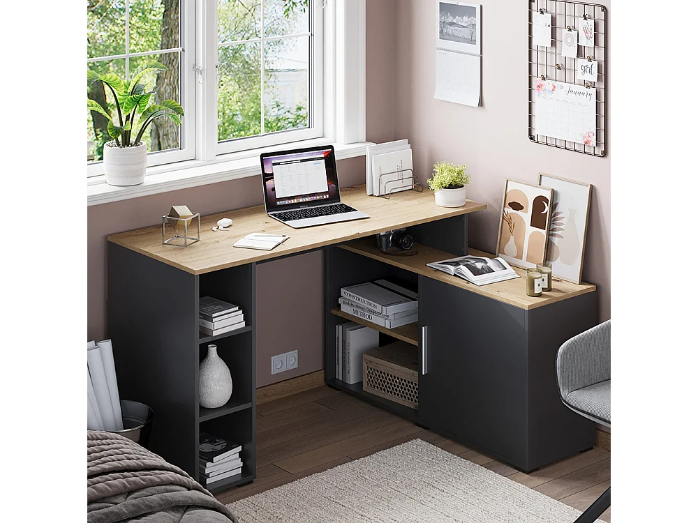 Bureau dangle anthracite/artisan 135x110x75.5 rudy