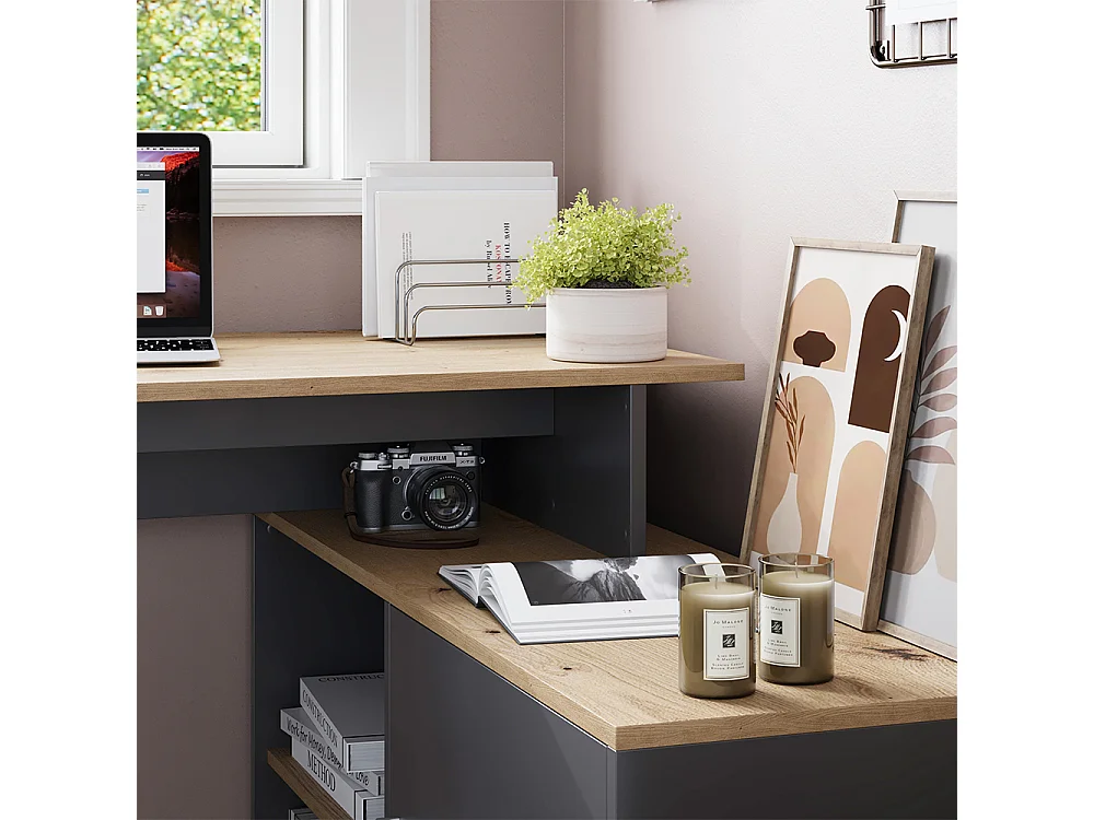 Bureau dangle anthracite/artisan 135x110x75.5 rudy