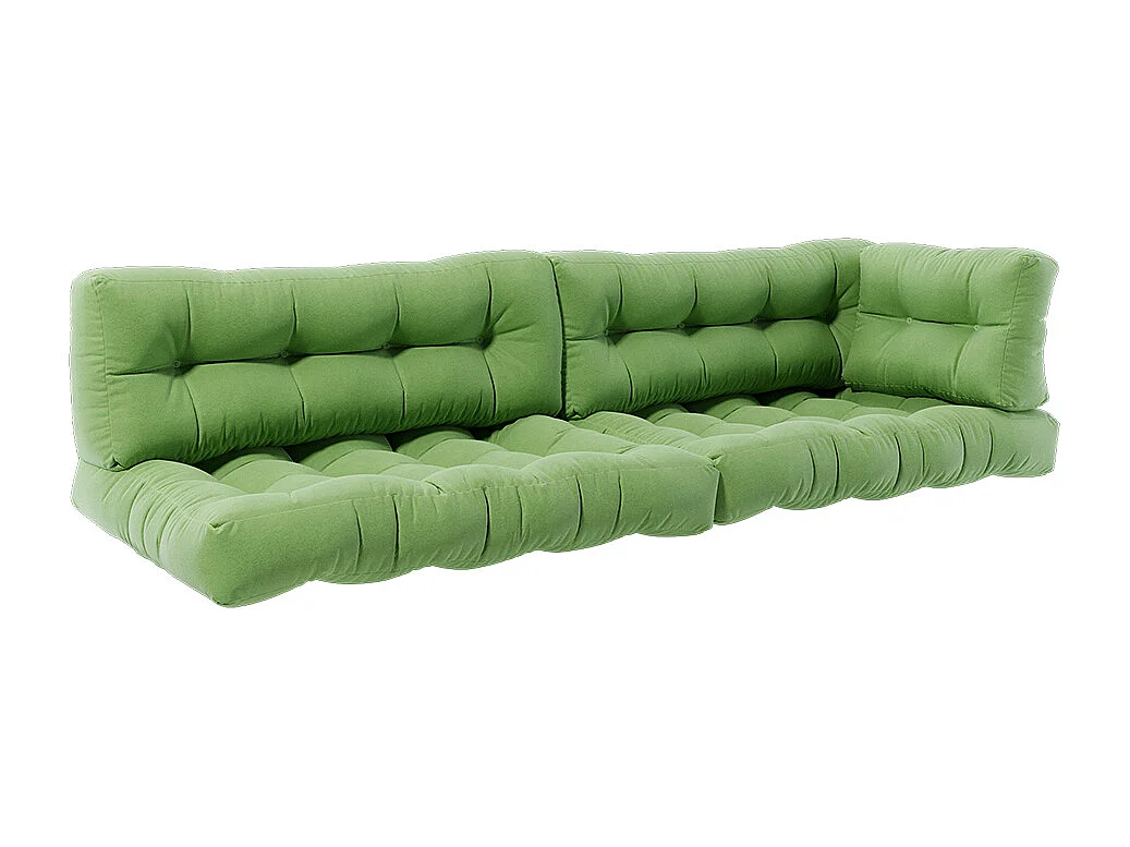 Pallet cushion set green 120x80x15 flocken