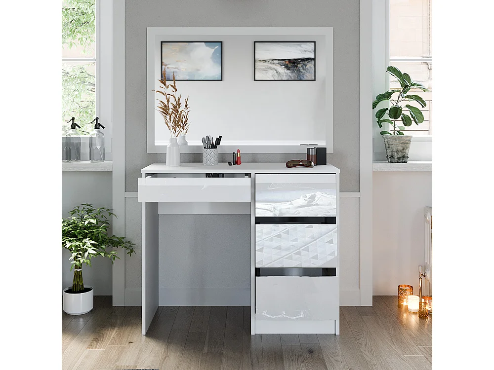 Scrivania bianco lucido 90x40x75 sherry