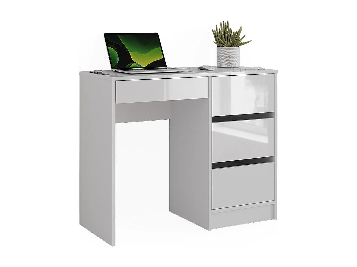 Bureau blanc haute brillance 90x40x75 sherry