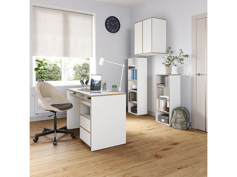 Scrivania con ripiani bianco 112x55x75 tetrix