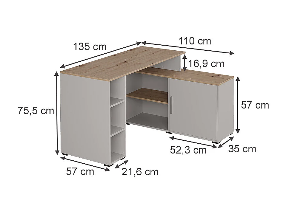 Bureau dangle cachemire 135x110x75.5 rudy