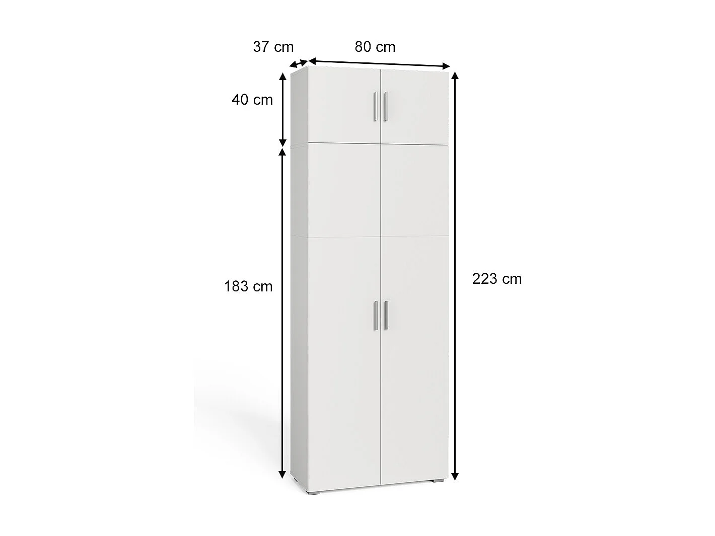 Armoire universelle blanc 80x37x182.4 ingo