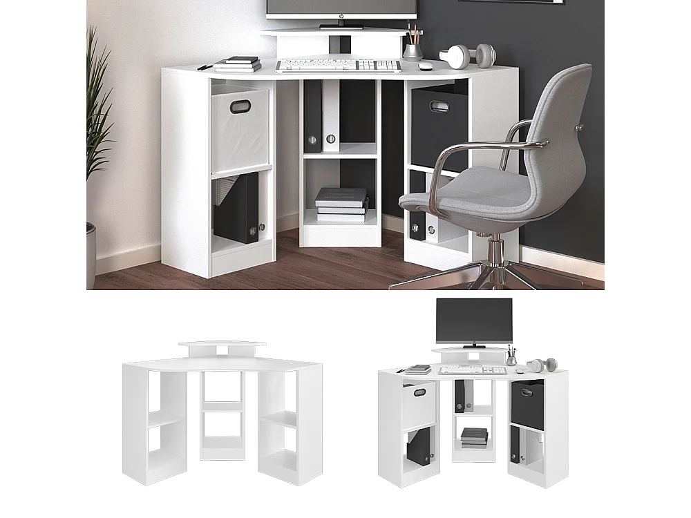 Bureau dangle blanc 94x94x84.4 artur