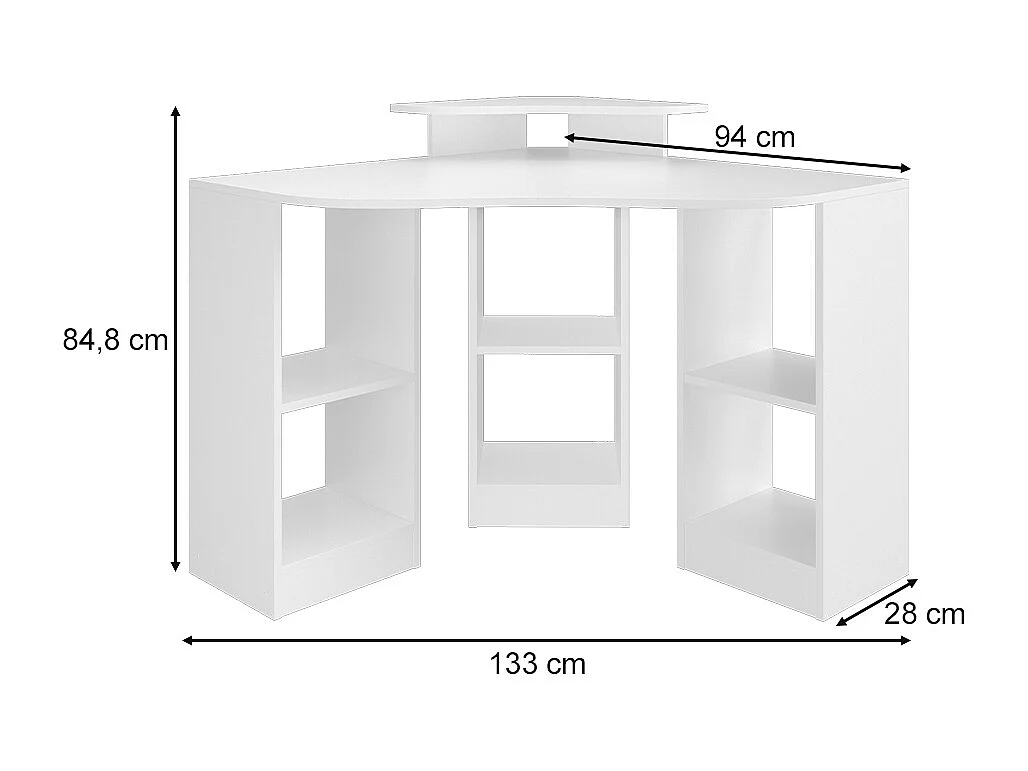 Bureau dangle blanc 94x94x84.4 artur