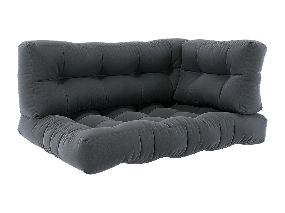 Palettenkissen Set anthrazit 120x15x80 flocken