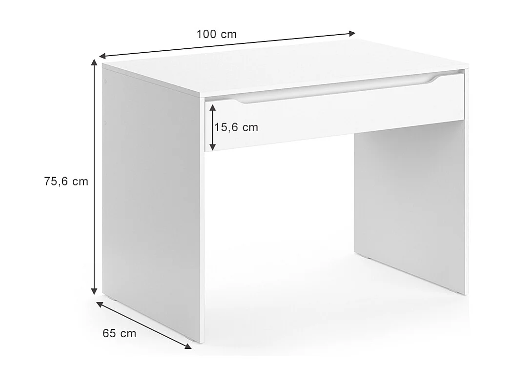 Schreibtisch weiß 100x65x75.6 ruben