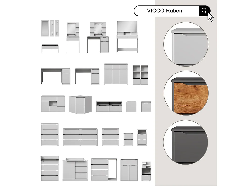 Bureau blanc 100x65x75.6 ruben