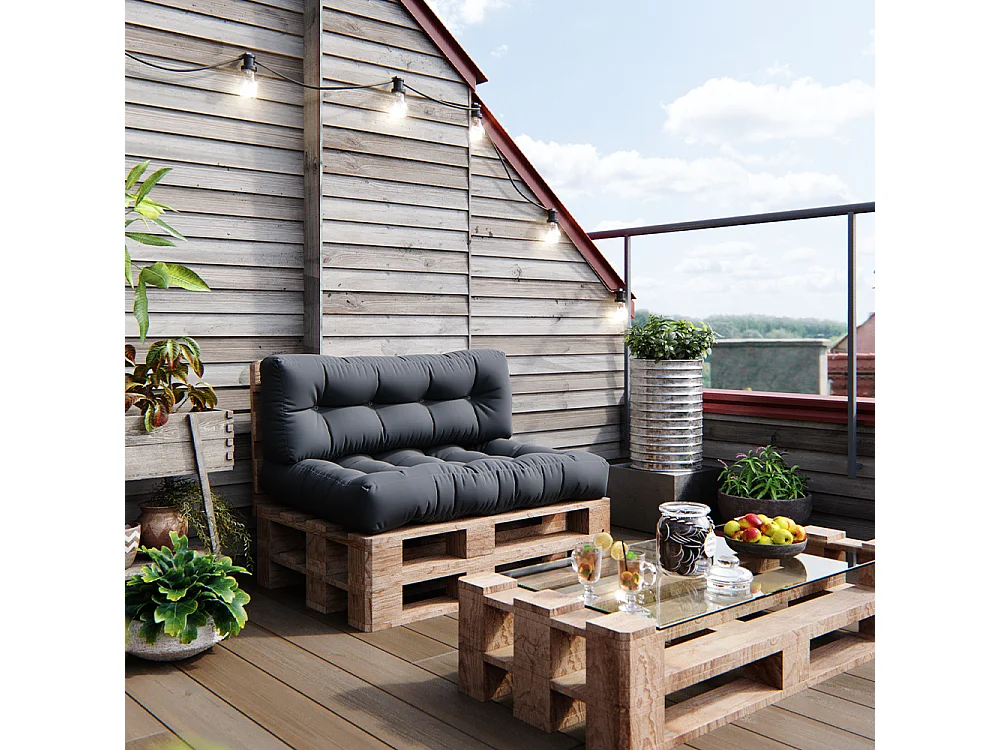Coussins de palette graphite 120x15x80 flocken
