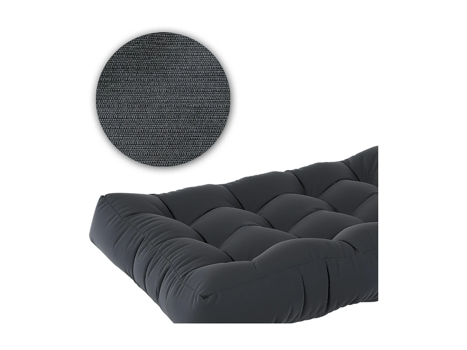 Coussins de palette graphite 120x15x80 flocken