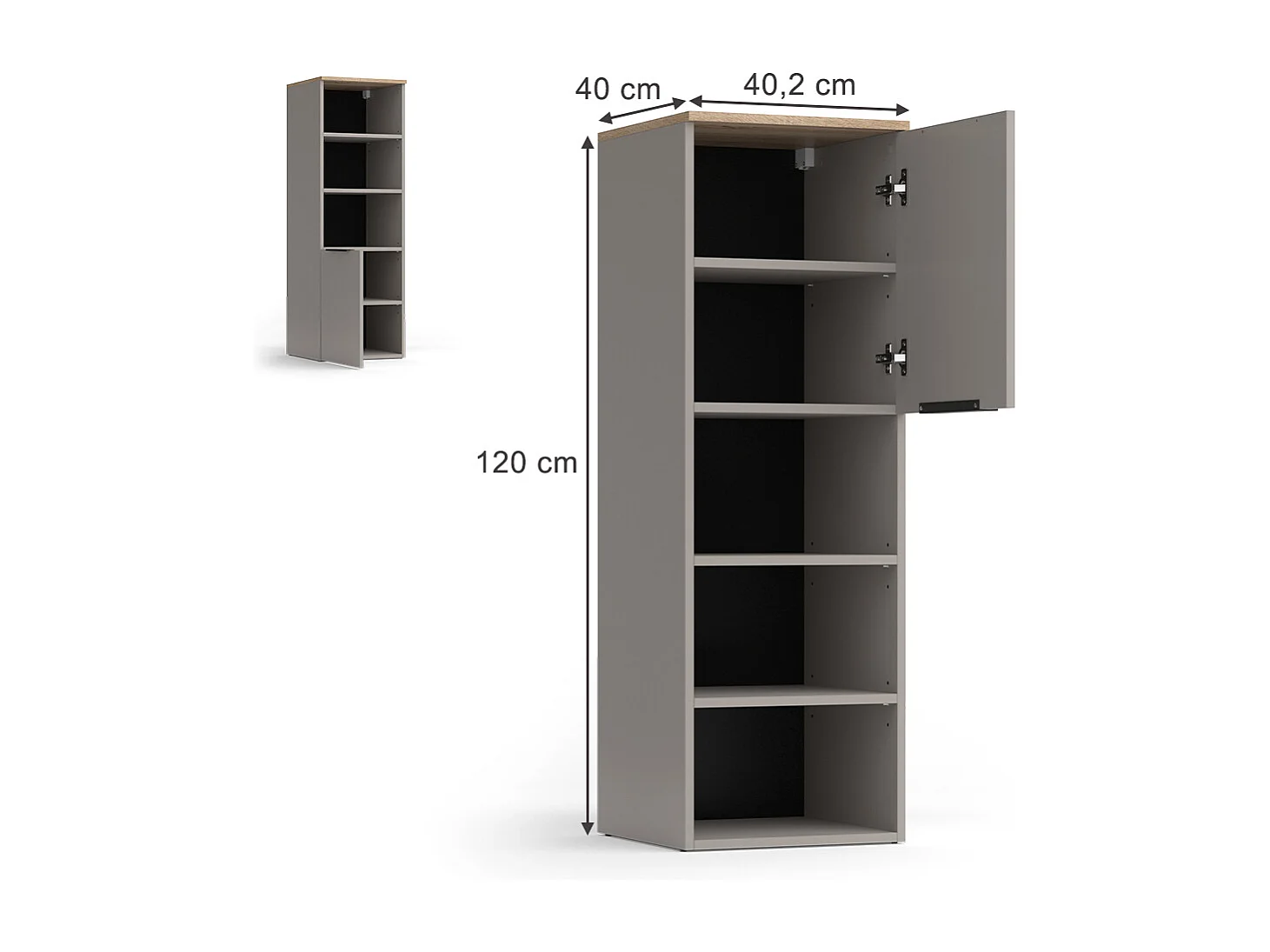 Armario universal gris 40.2x40x120 wido