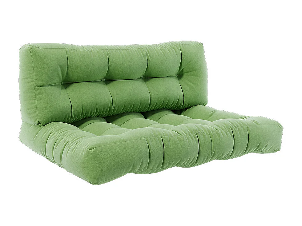 Pallet cushion set green 120x15x80 flocken