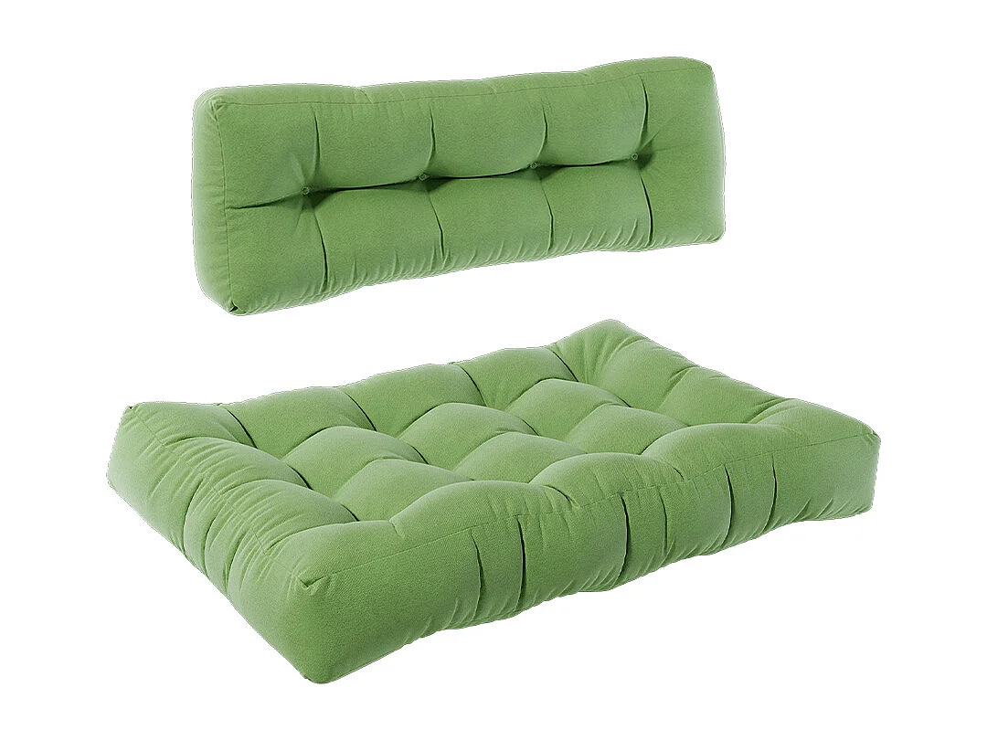 Pallet cushion set green 120x15x80 flocken