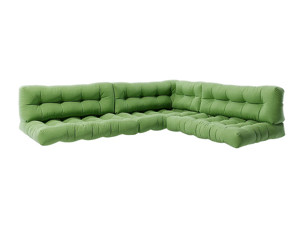 Conjunto de almofadas de paletes verde 120x80x15 flocken