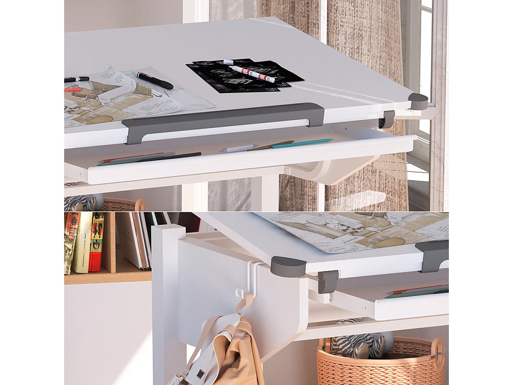 Kinderbureau wit 108x68x83.5 arc