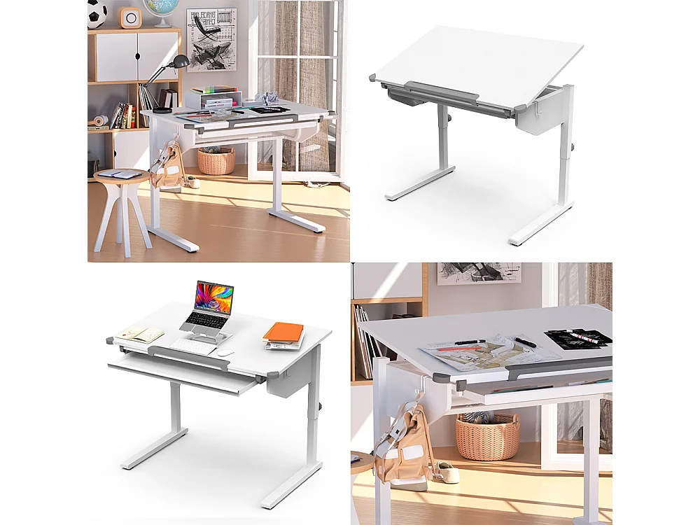 Kinderbureau wit 108x68x83.5 arc