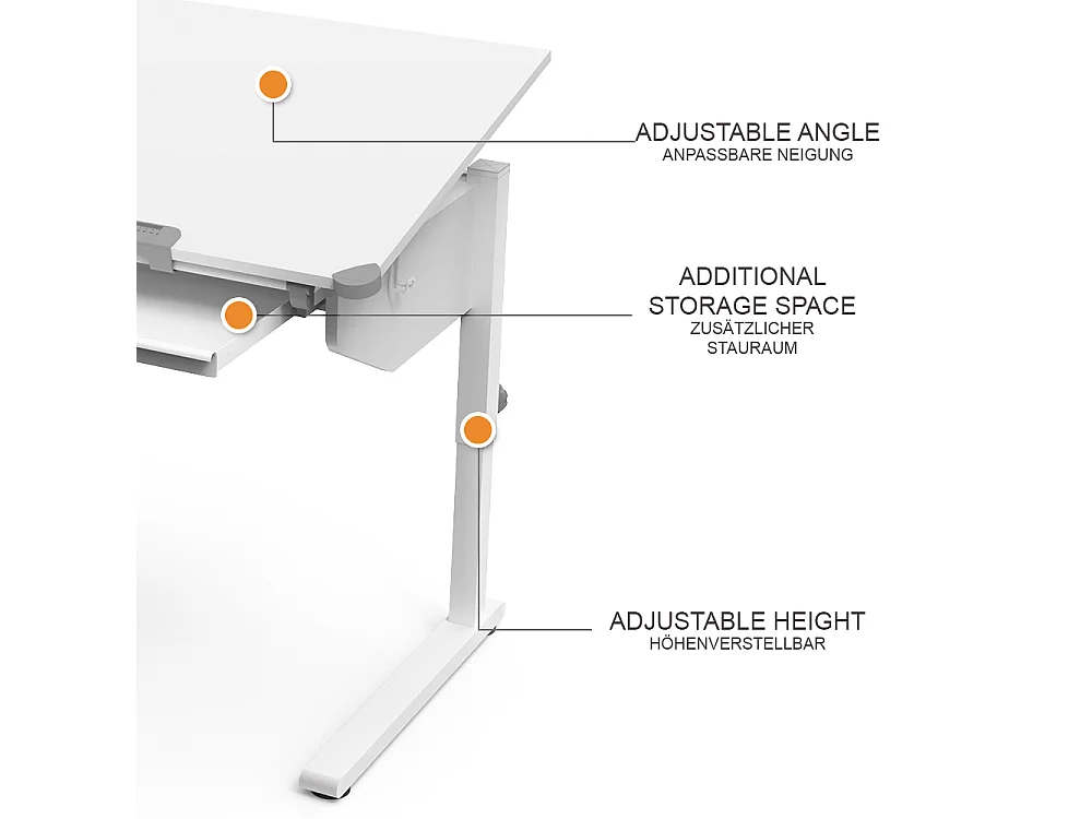 Kinderbureau wit 108x68x83.5 arc