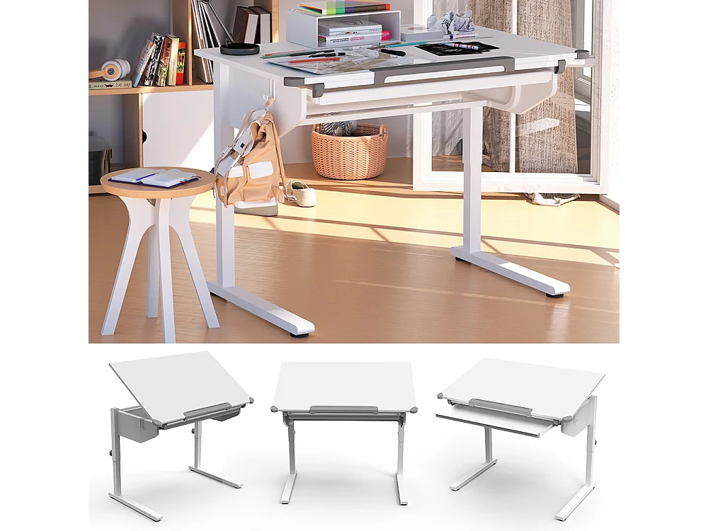 Kinderschreibtisch weiß 108x68x83.5 arc