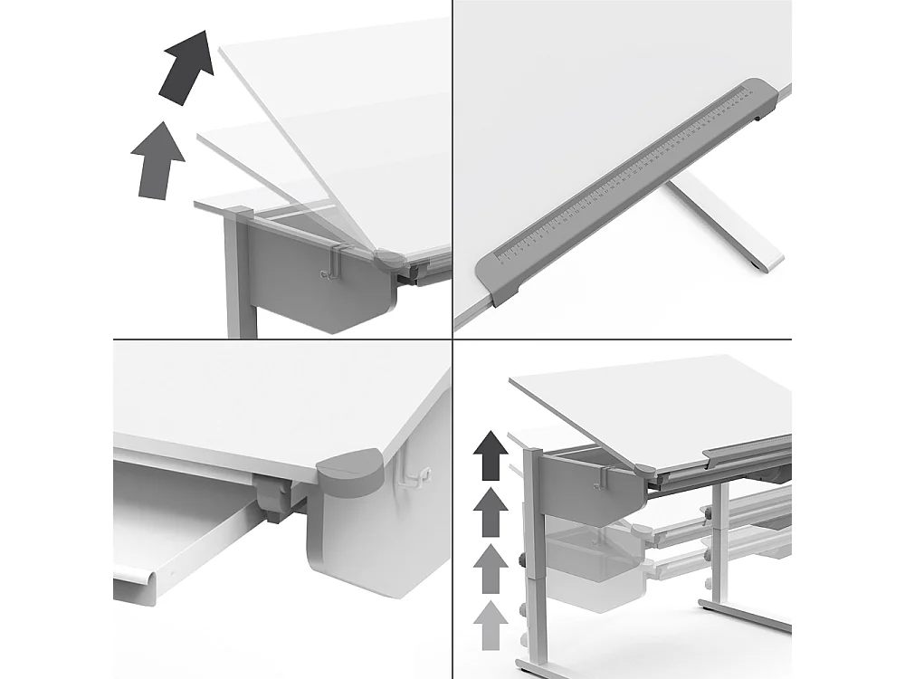 Kinderschreibtisch weiß 108x68x83.5 arc