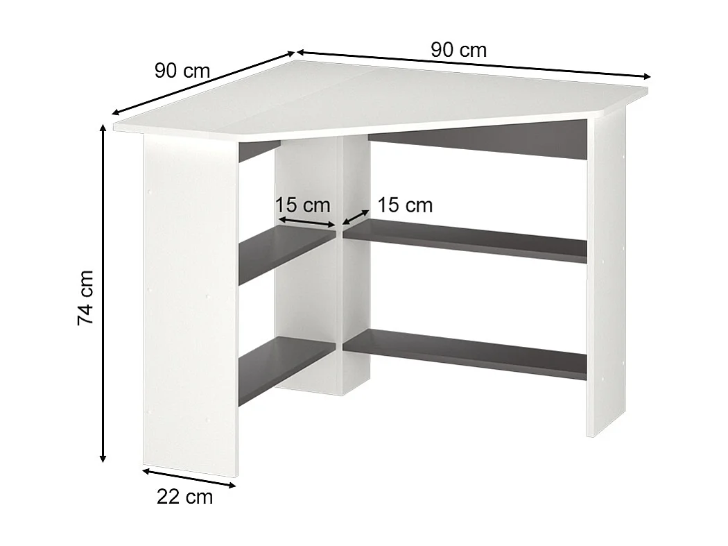 Bureau dangle blanc 90x90x74 arion