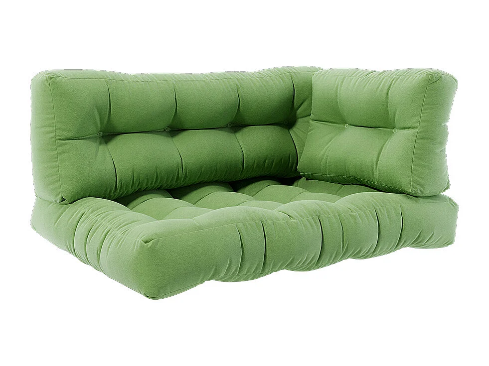 Pallet cushion set green 120x15x80 flocken