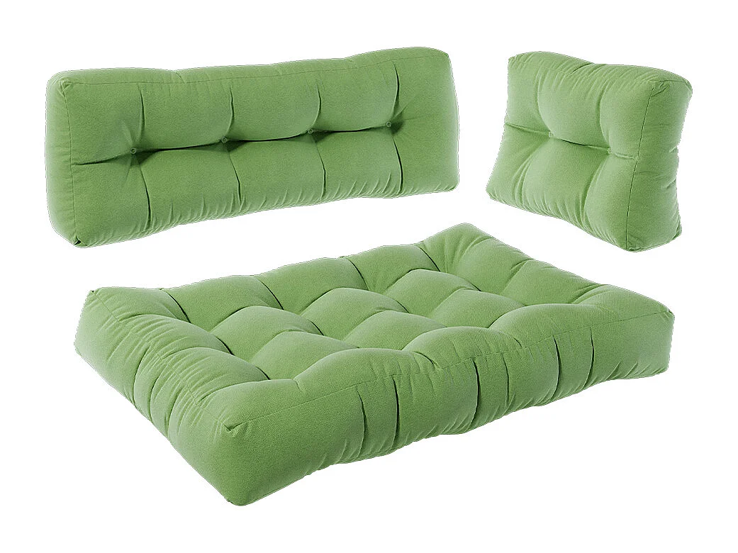 Pallet cushion set green 120x15x80 flocken