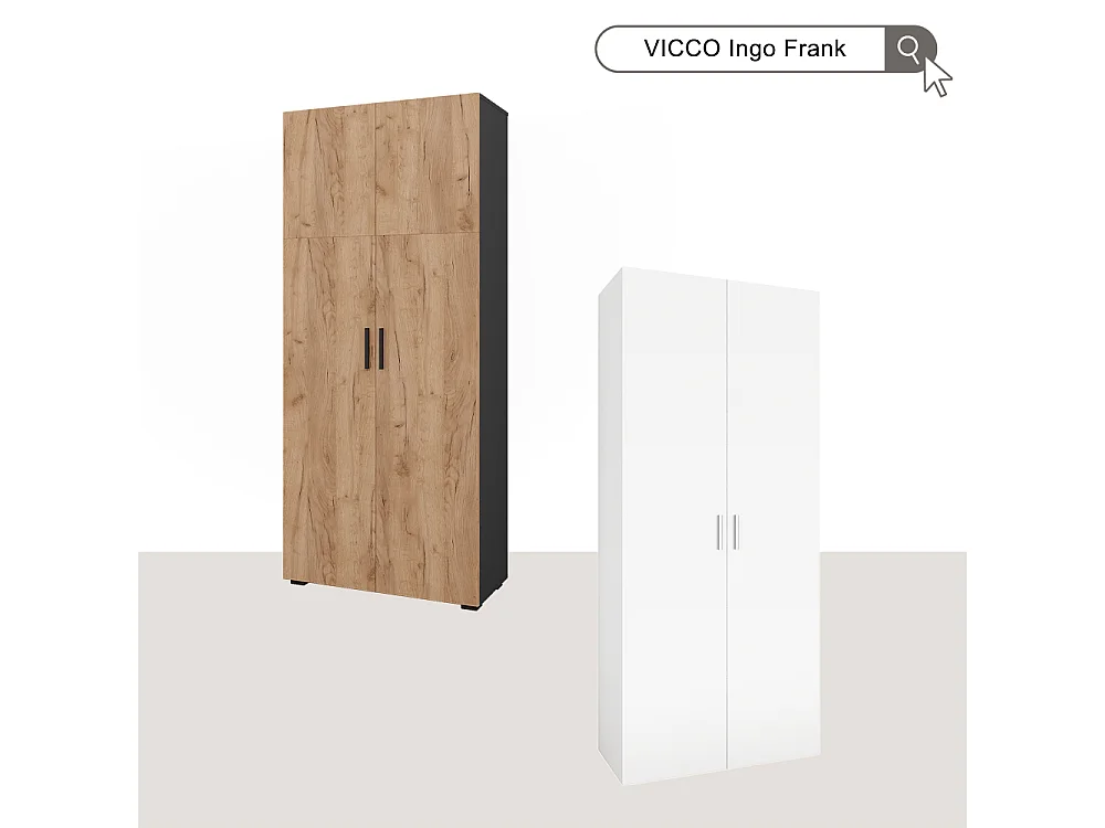 Armario universal antracita/roble dorado 80x37x201.2 ingo