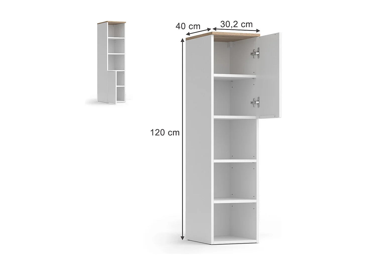 Armoire universelle blanc/sonoma 30.2x40x120 wido