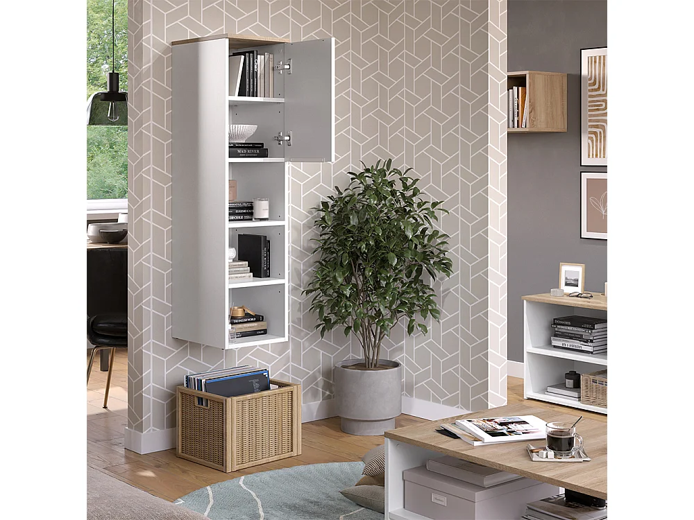 Universalschrank weiß/sonoma 30.2x40x120 wido