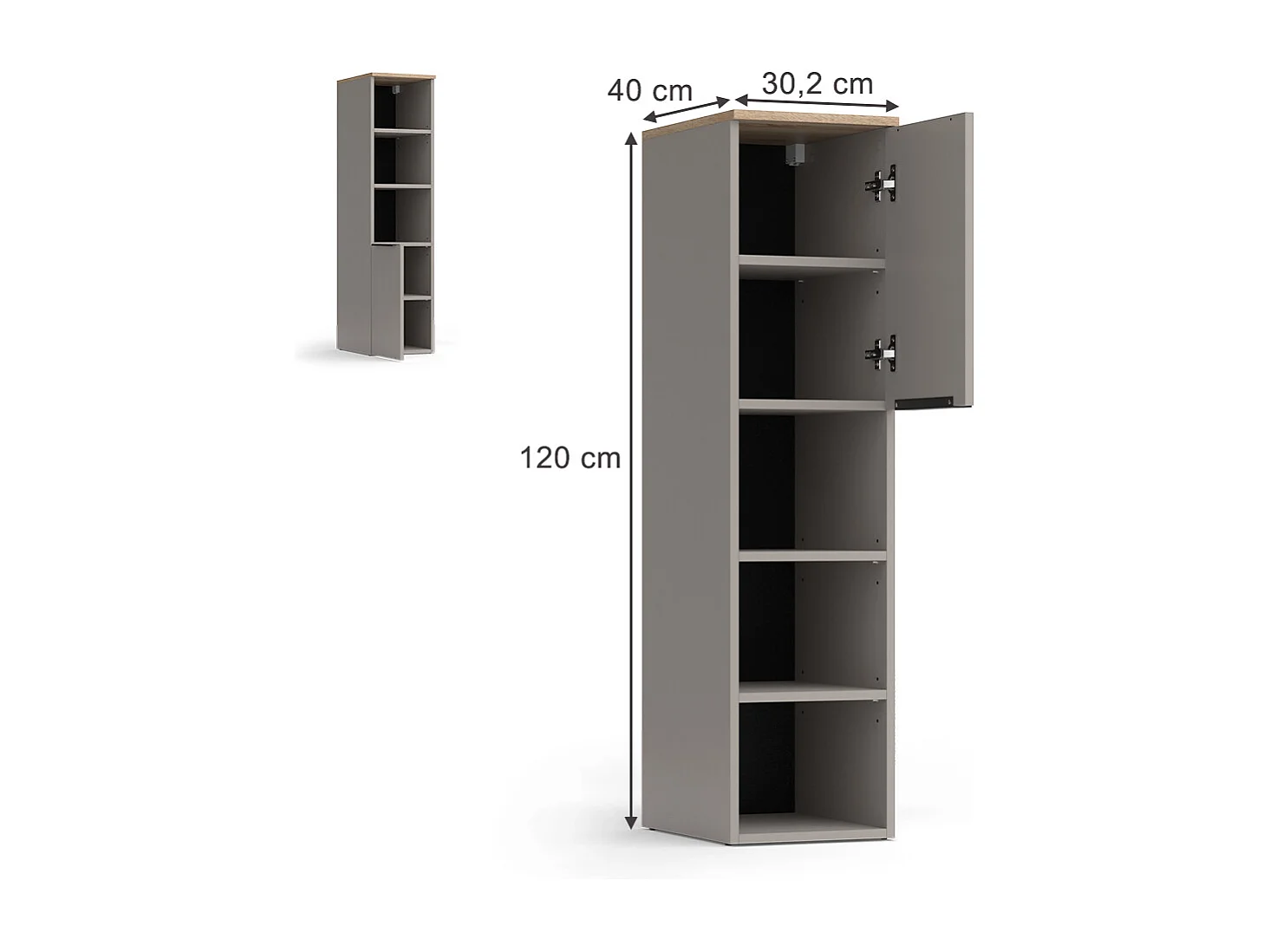 Armoire universelle grège 30.2x40x120 wido