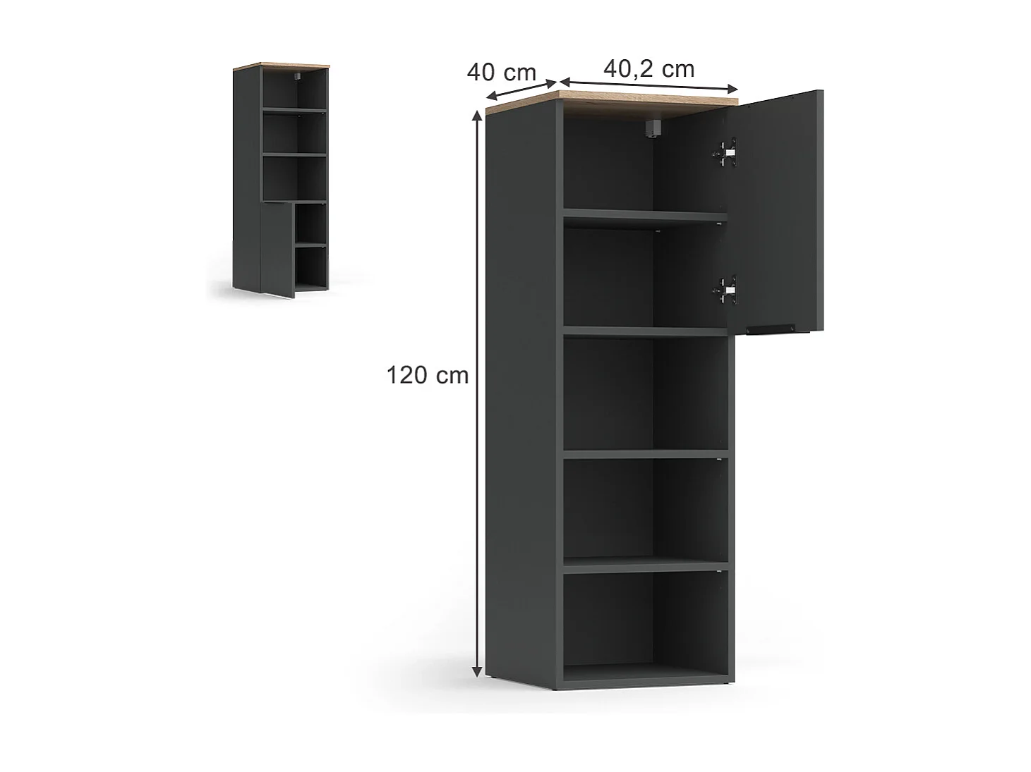 Universele kast antraciet/sonoma 40.2x40x120 wido