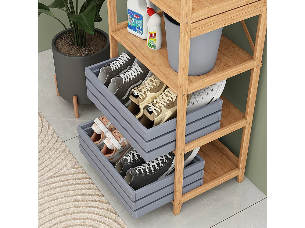 Bücherregal bambus 48.3x35.5x166.5 novaro