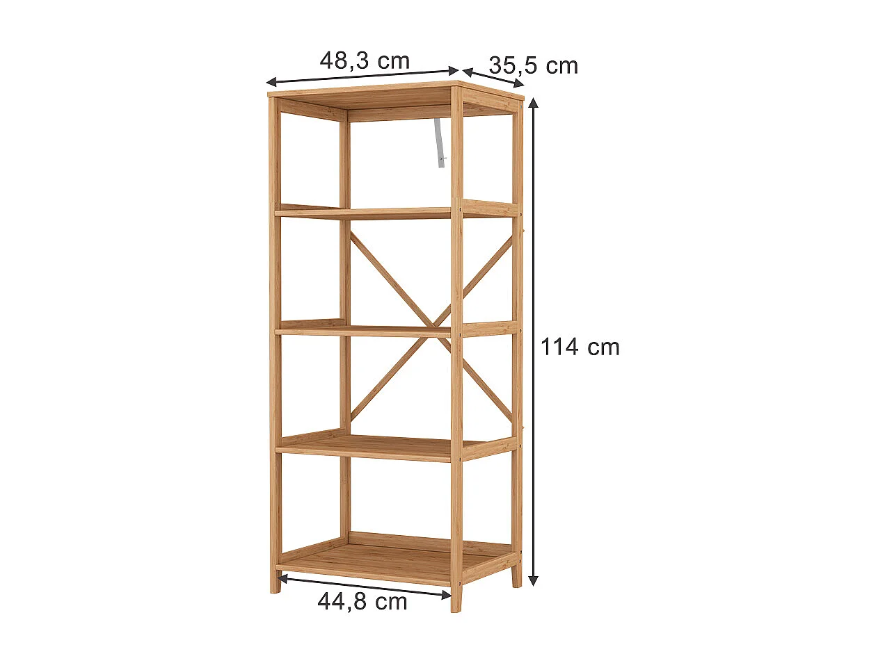 Bücherregal bambus 48.3x35.5x114 novaro