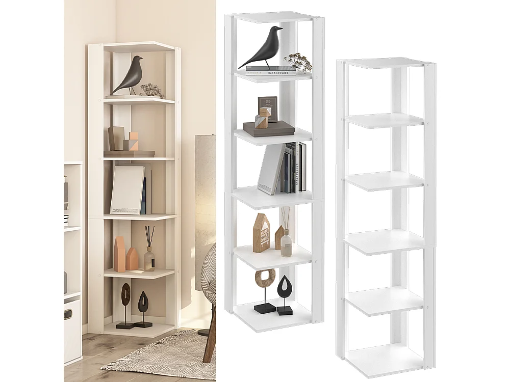 Étagère dangle blanc 45x45x180 amina