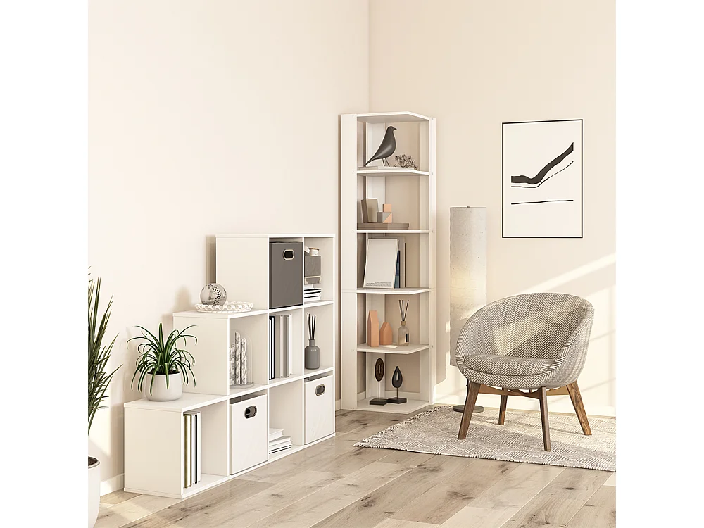 Étagère dangle blanc 45x45x180 amina