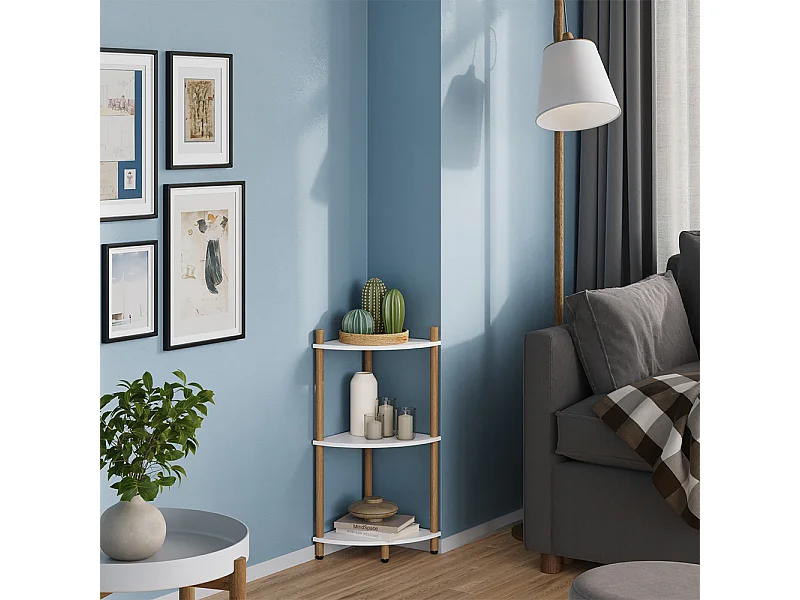 Étagère dangle blanc/pin 29x29x72 bivio