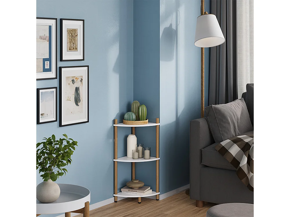 Estante de esquina blanco/pino 29x29x72 bivio