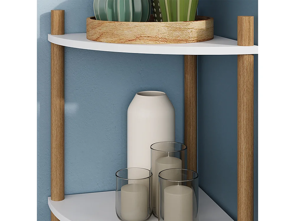 Estante de esquina blanco/pino 29x29x72 bivio