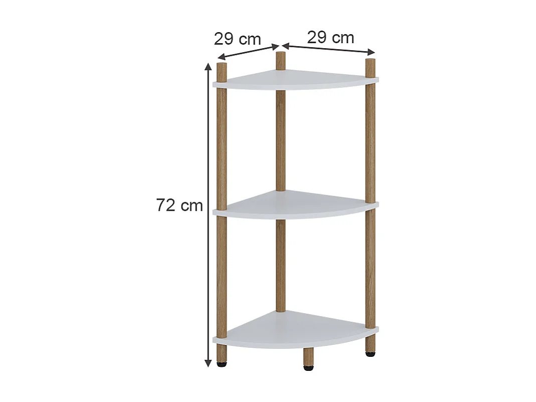 Étagère dangle blanc/pin 29x29x72 bivio