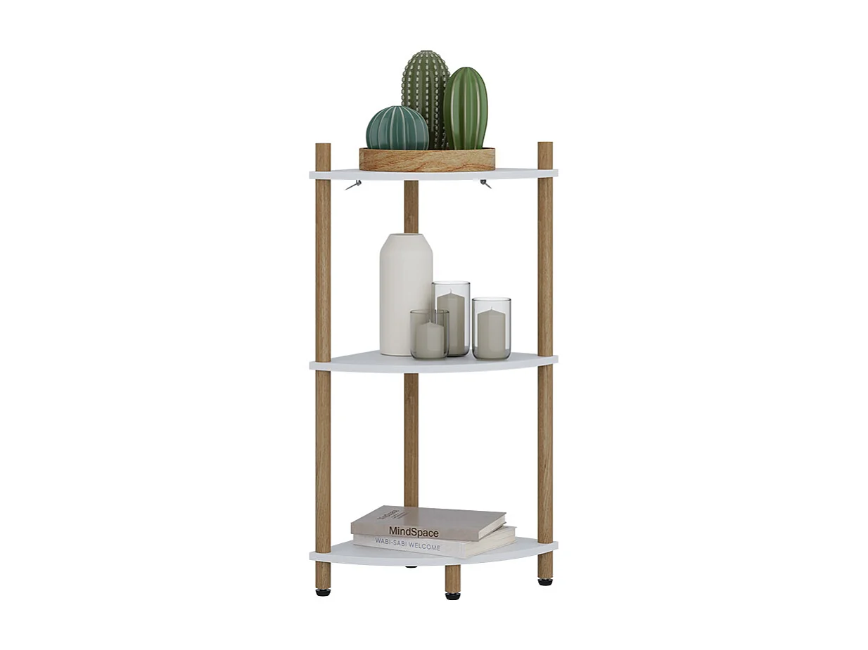 Étagère dangle blanc/pin 29x29x72 bivio