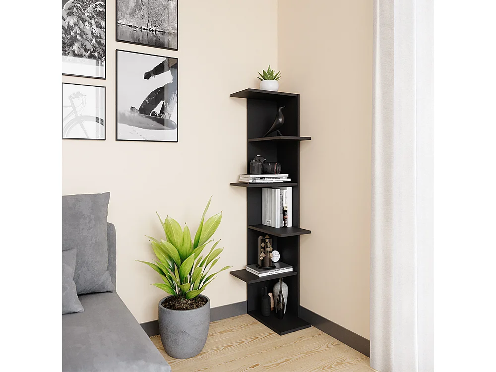 Corner shelf anthracite 37x37x140.1 tera