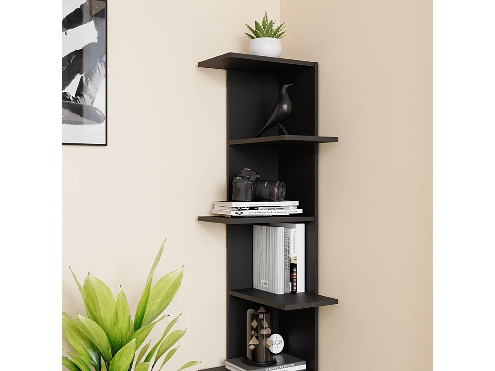 Corner shelf anthracite 37x37x140.1 tera