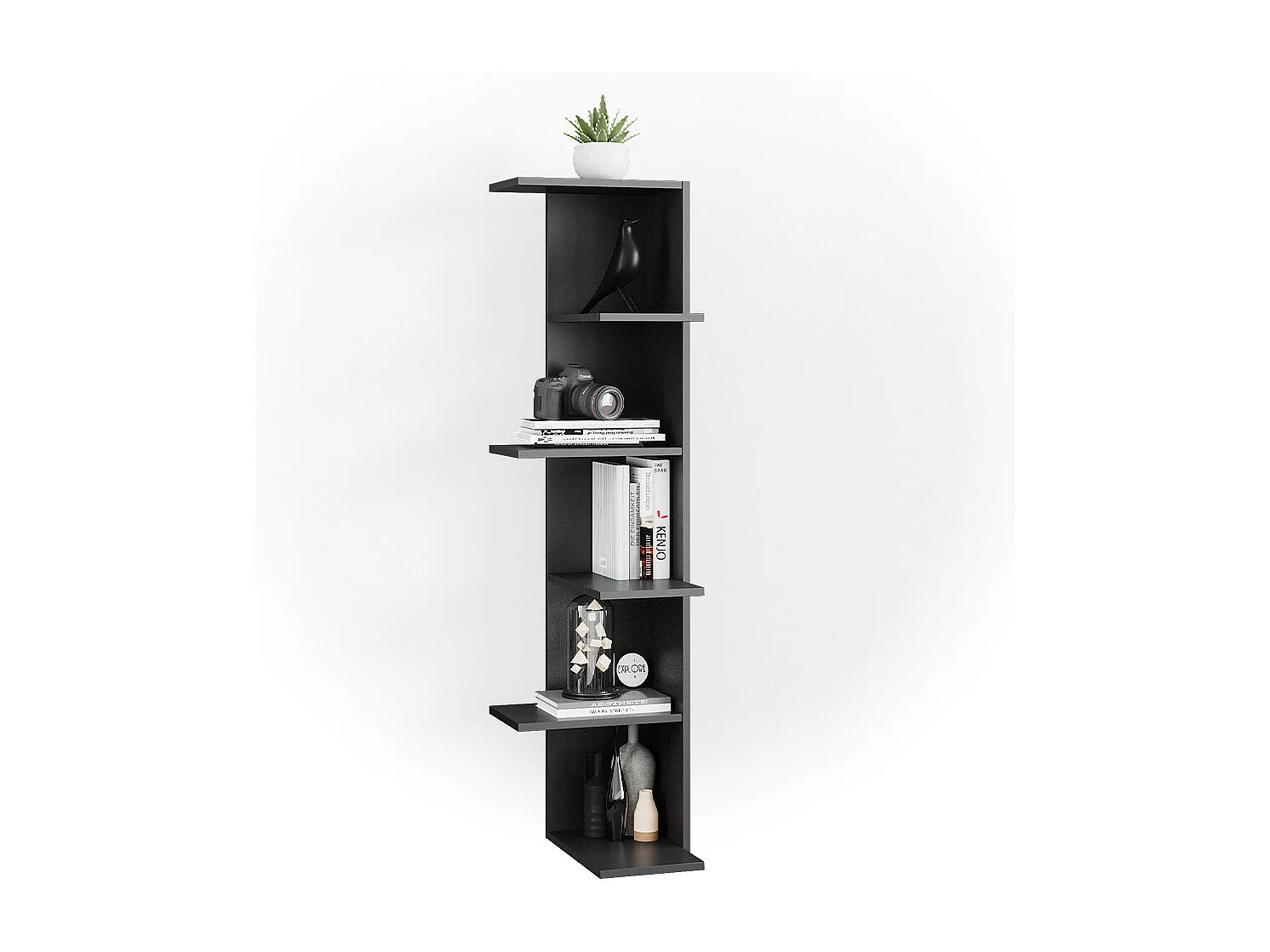 Corner shelf anthracite 37x37x140.1 tera