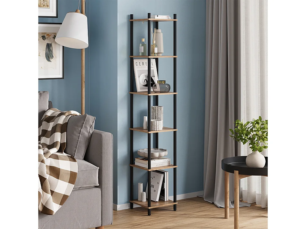 Corner shelf gold power oak/anthracite 30x30x163.5 bivio