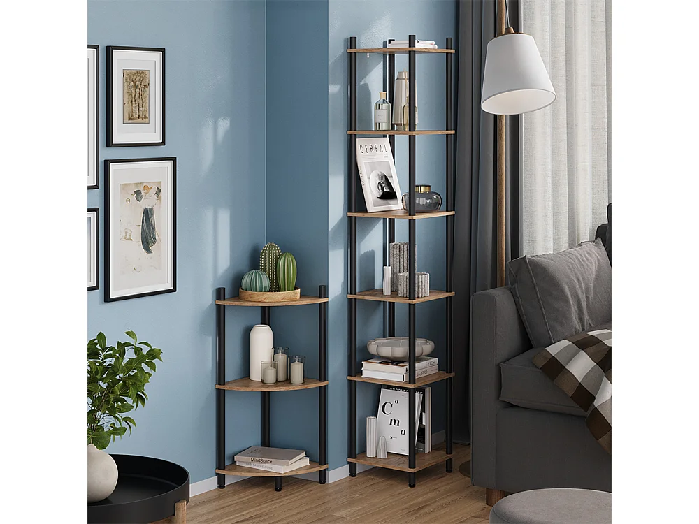 Corner shelf gold power oak/anthracite 30x30x163.5 bivio
